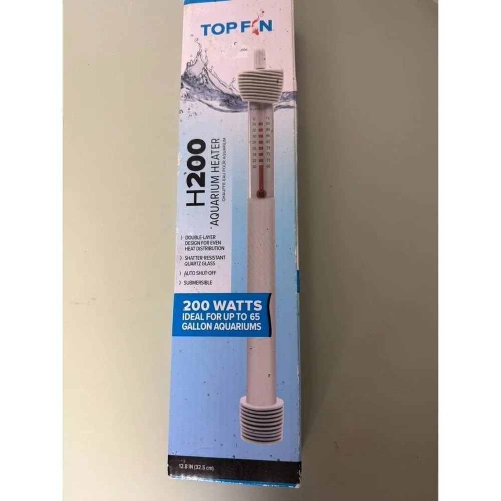 Top Fin H200 Aquarium Heater 200W Submersible Fish Tank Heater Up To‎ 65 Gal